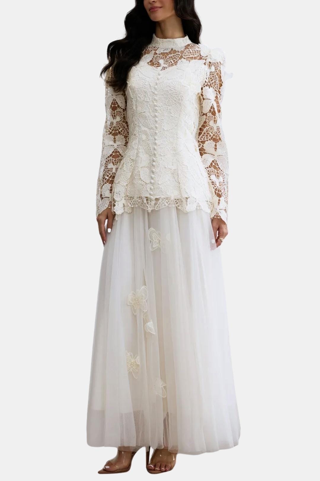Image of Reba | Women's Long Sleeve Lace Maxi Dress