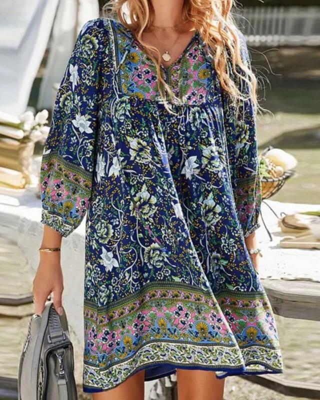 Image of Rebecca | Women's V-Neck Mini Dress