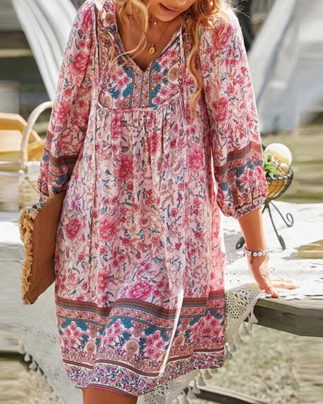 Image of Rebecca | Women's V-Neck Mini Dress