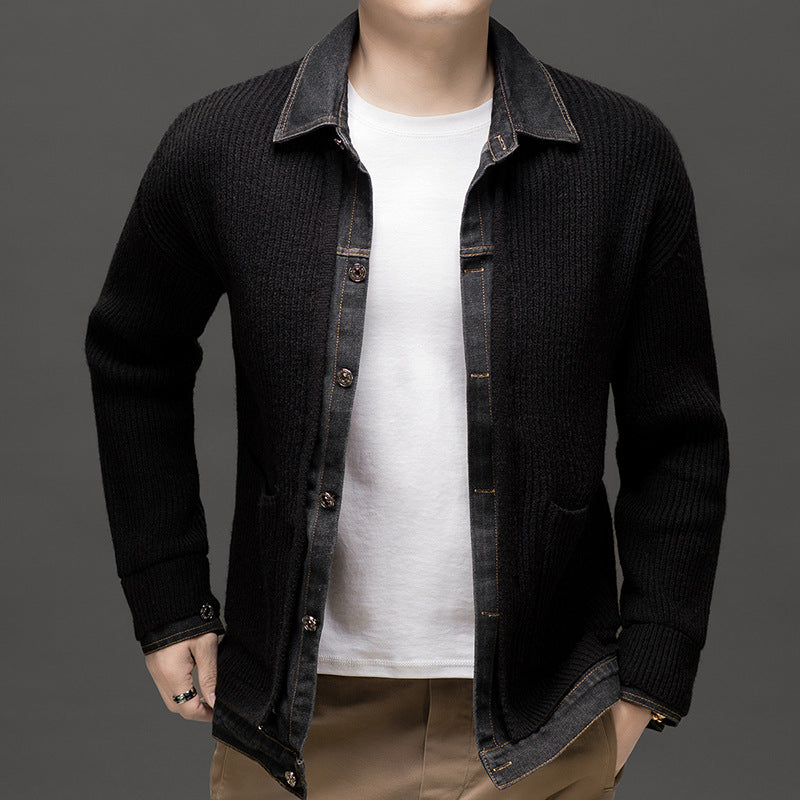 Image of Rex | Men's Button-Down Ribbed Cardigan