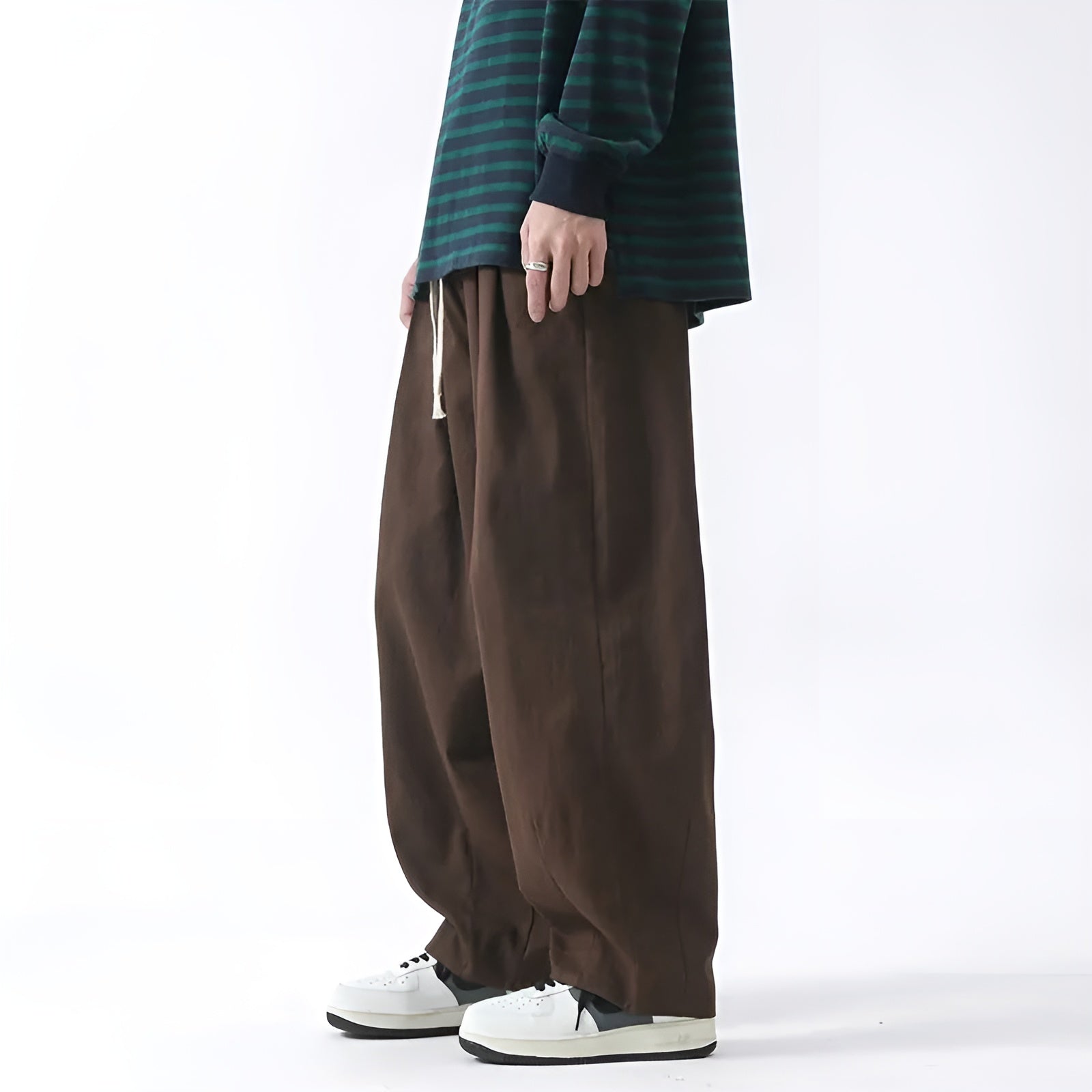 Image of Rhys | Men's Wide Leg Drawstring Casual Pants