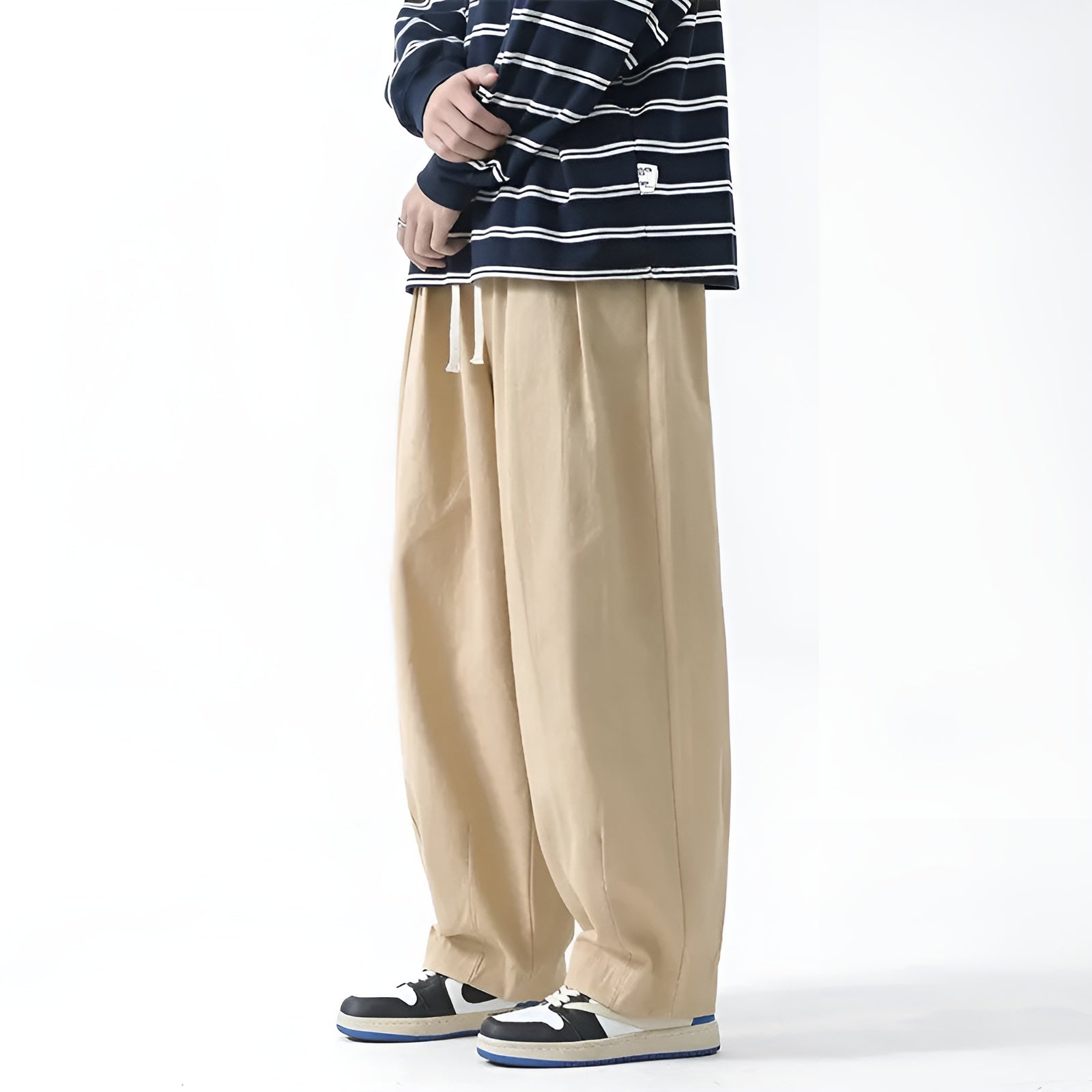 Image of Rhys | Men's Wide Leg Drawstring Casual Pants