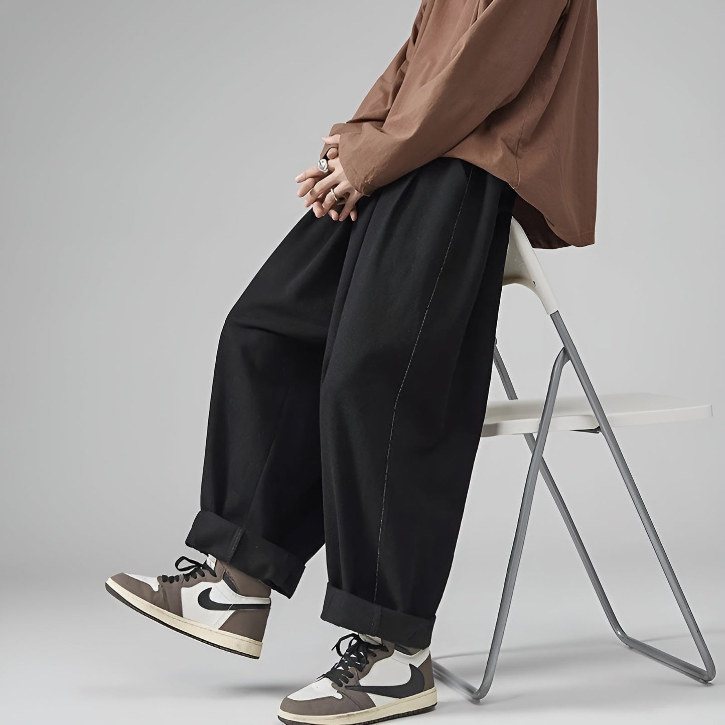 Image of Rhys | Men's Wide Leg Drawstring Casual Pants