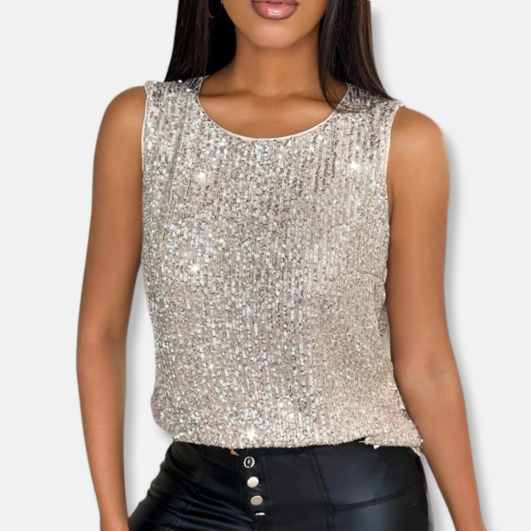 Image of Roberta | Women's Sequin Sleeveless Party Top