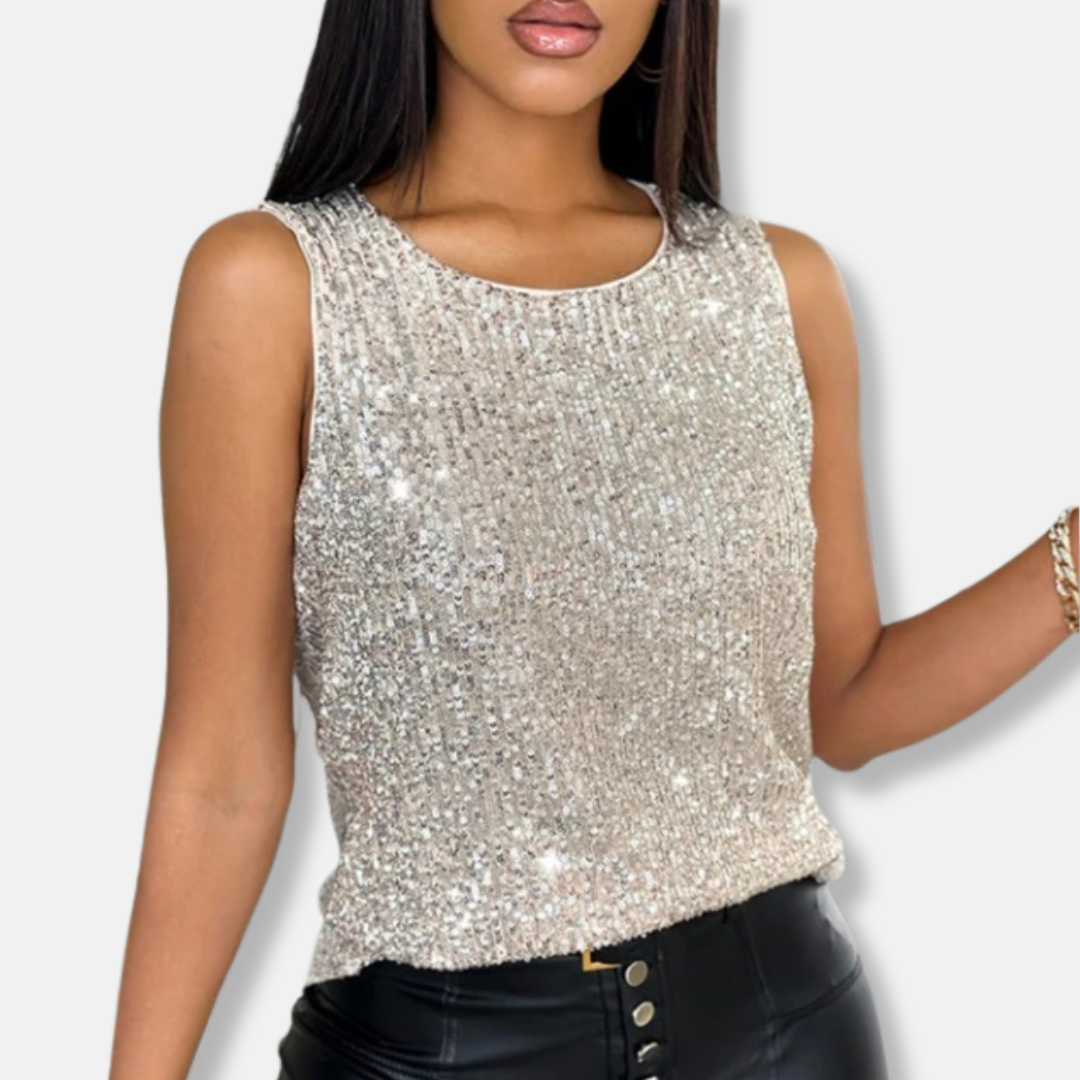 Image of Roberta | Women's Sequin Sleeveless Party Top
