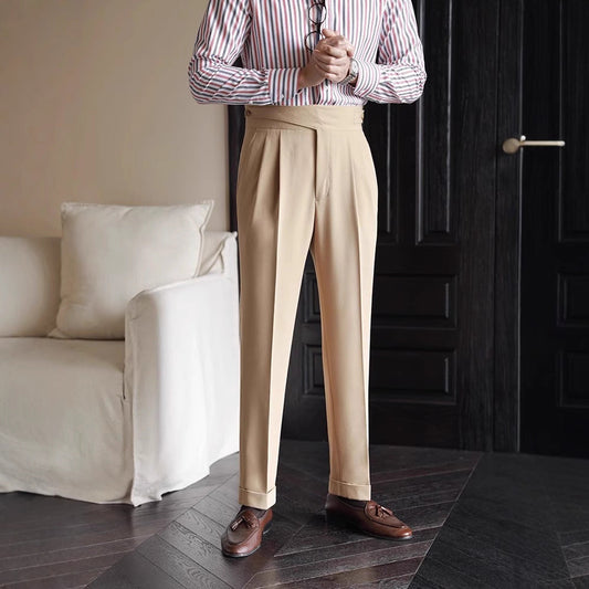 Image of Robin | Men's High-Waisted Pleated Dress Pants