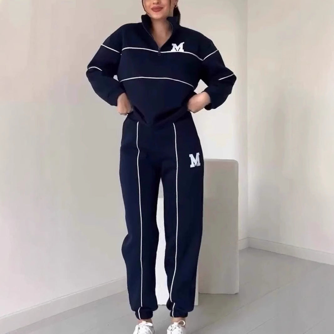Image of Robin | Women's High-Waisted Contrast Trim Tracksuit