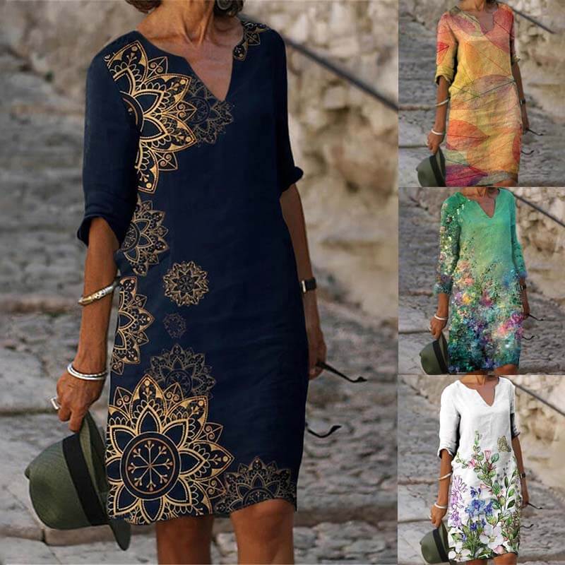 Image of Rosemary | Women's V-Neck Midi Dress