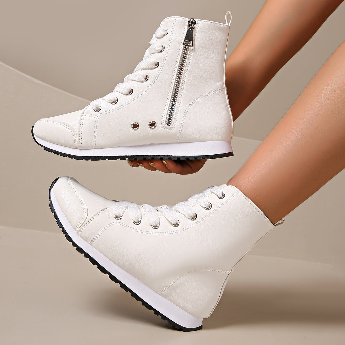 Image of Rowan | Unisex High-Top Faux Leather Sneakers