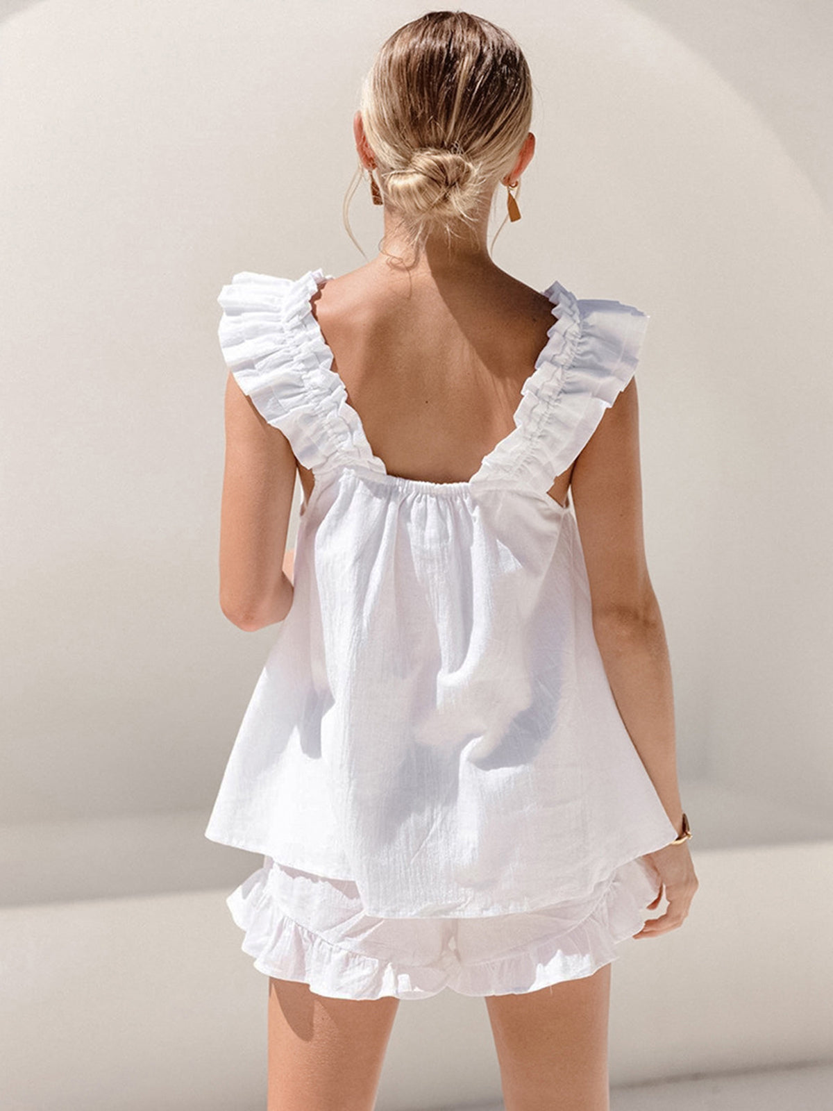 Image of Roxanne | Women's Ruffle Top Two-Piece Set