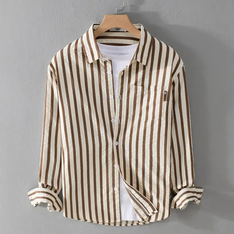 Image of Ryan | Men's Long Sleeve Striped Shirt