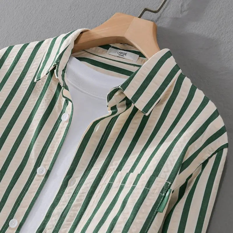 Image of Ryan | Men's Long Sleeve Striped Shirt