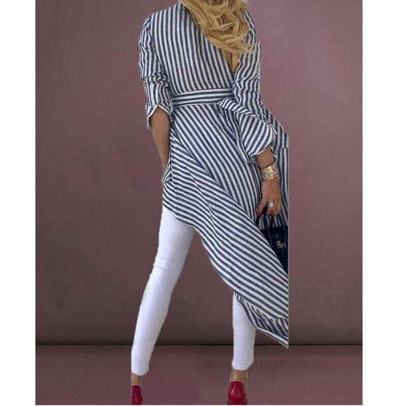 Image of Sage | Women's Striped Wrap Blouse