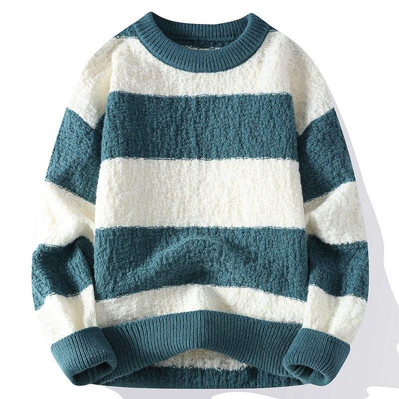 Image of Sam | Men's Striped Crew Neck Sweater