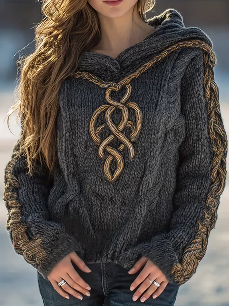 Image of Sara | Women's Relaxed Fit Braided Trim Hoodie
