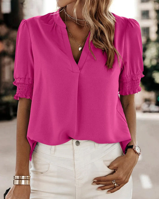 Image of Savannah | Women's V-Neck Relaxed Fit Blouse