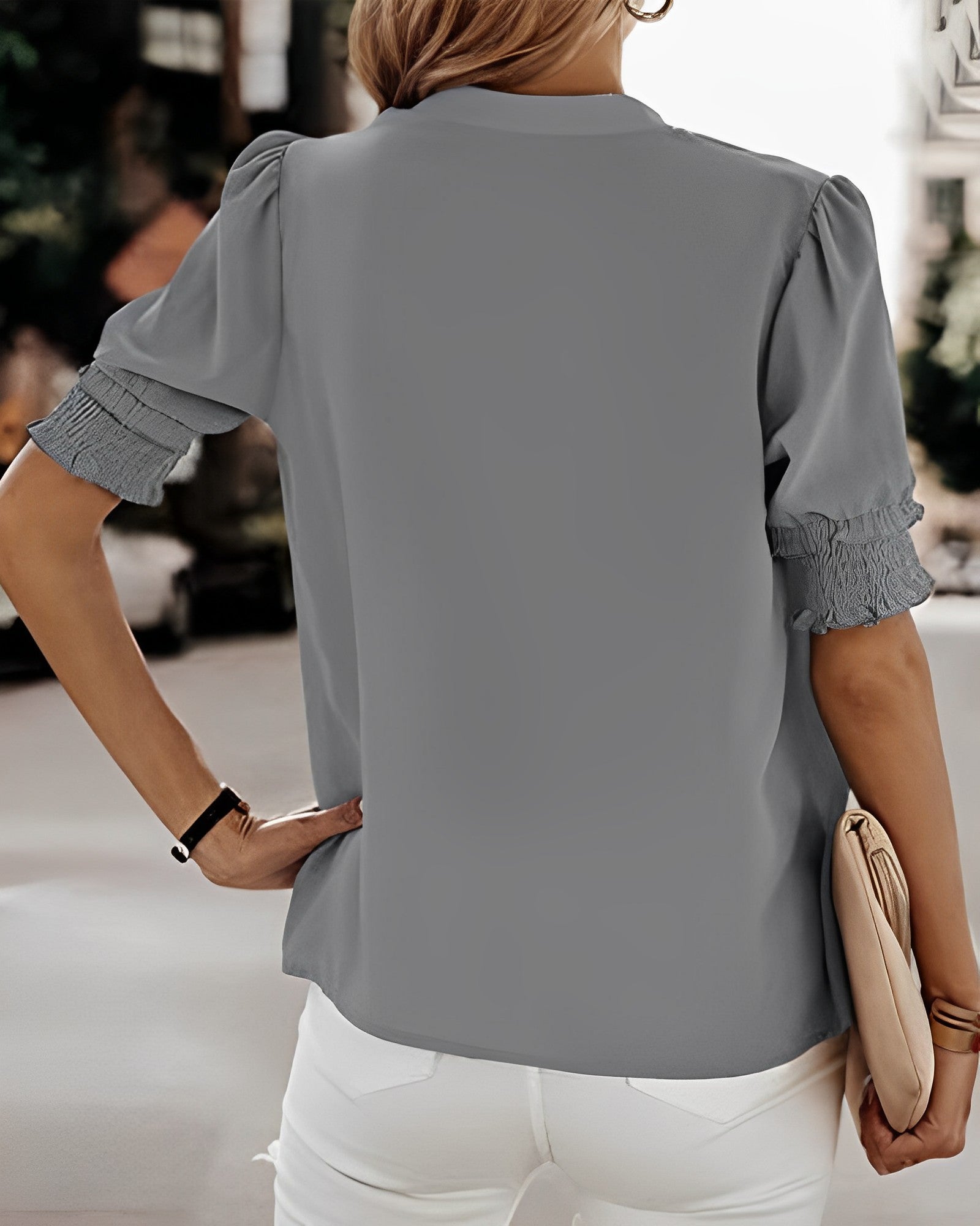 Image of Savannah | Women's V-Neck Relaxed Fit Blouse