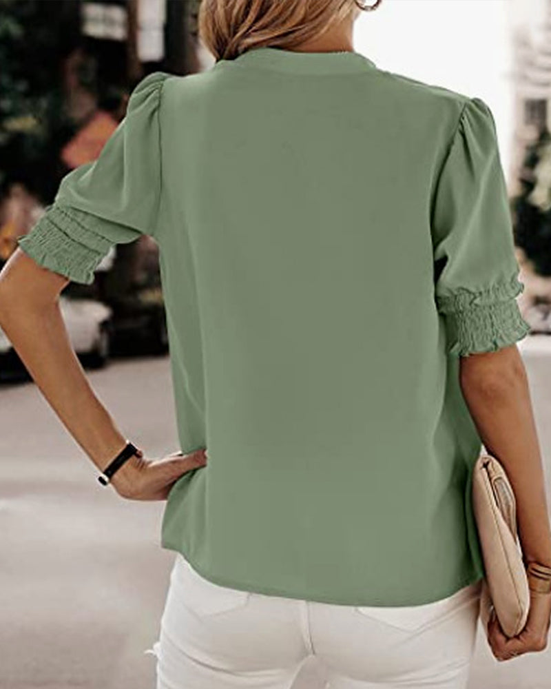 Image of Savannah | Women's V-Neck Relaxed Fit Blouse