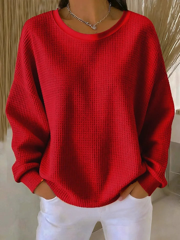Image of Scarlett | Women's Long Sleeve Waffle Knit Sweater