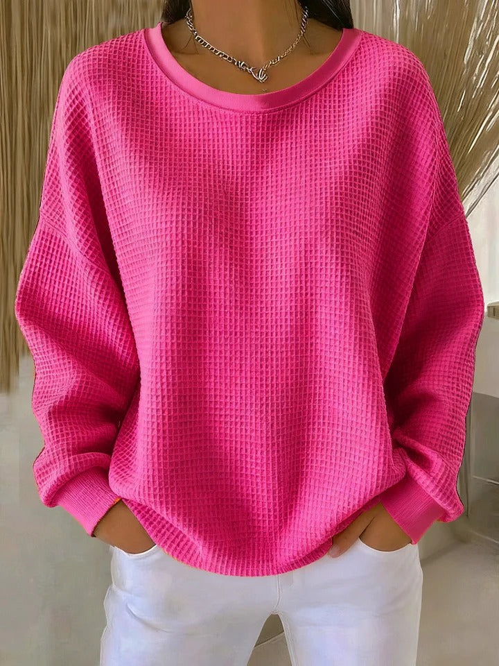 Image of Scarlett | Women's Long Sleeve Waffle Knit Sweater