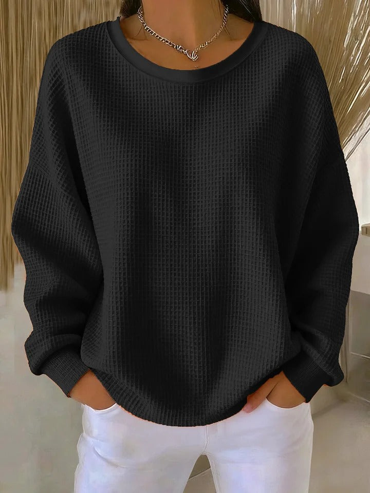 Image of Scarlett | Women's Long Sleeve Waffle Knit Sweater