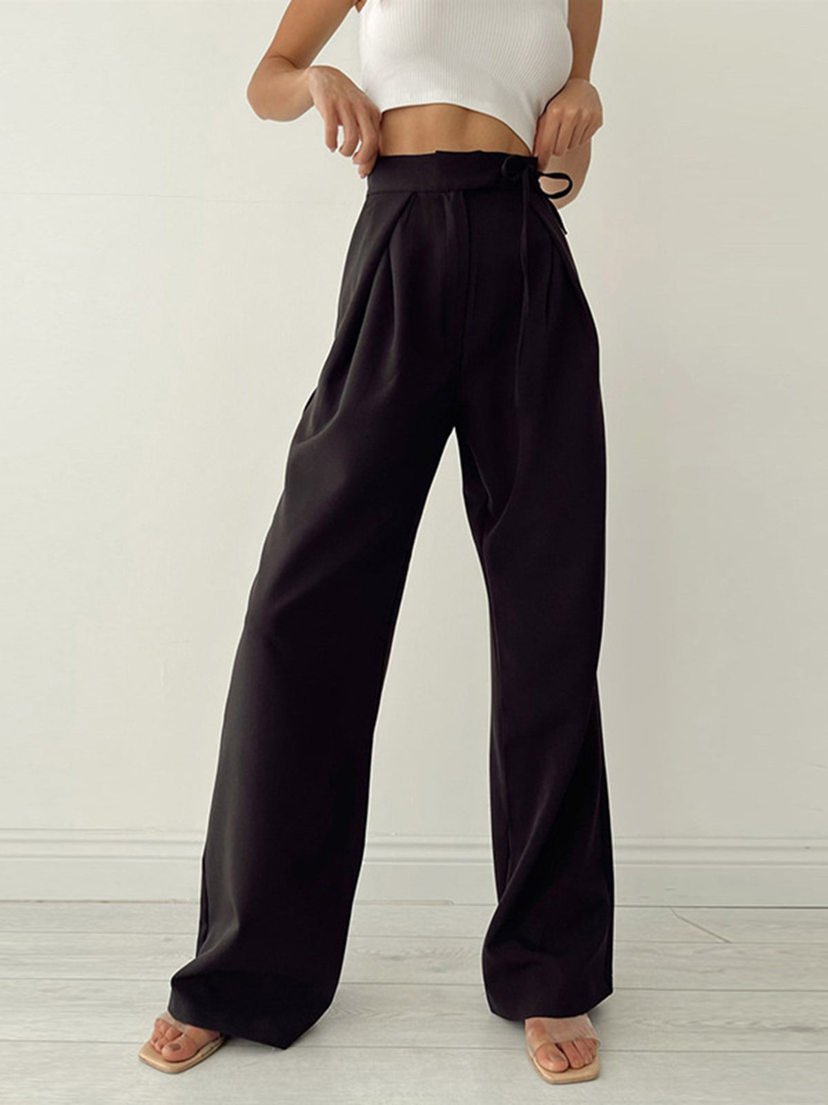 Image of Sloane | Women's High-Waisted Wide Leg Pants
