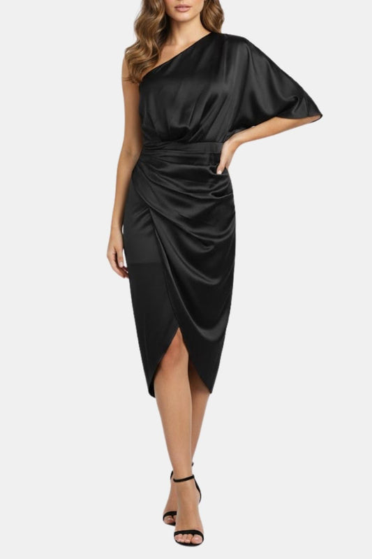 Image of Sophia | Women's One Shoulder Wrap Midi Dress