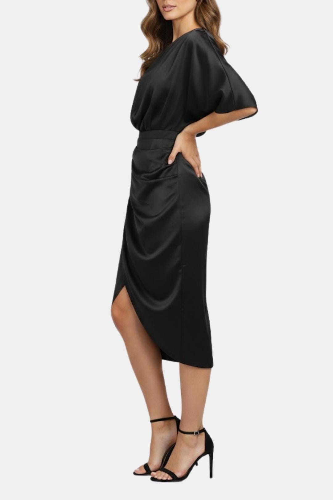 Image of Sophia | Women's One Shoulder Wrap Midi Dress
