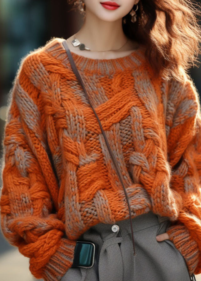 Image of Stella | Women's Oversized Cable Knit Crew Neck Sweater