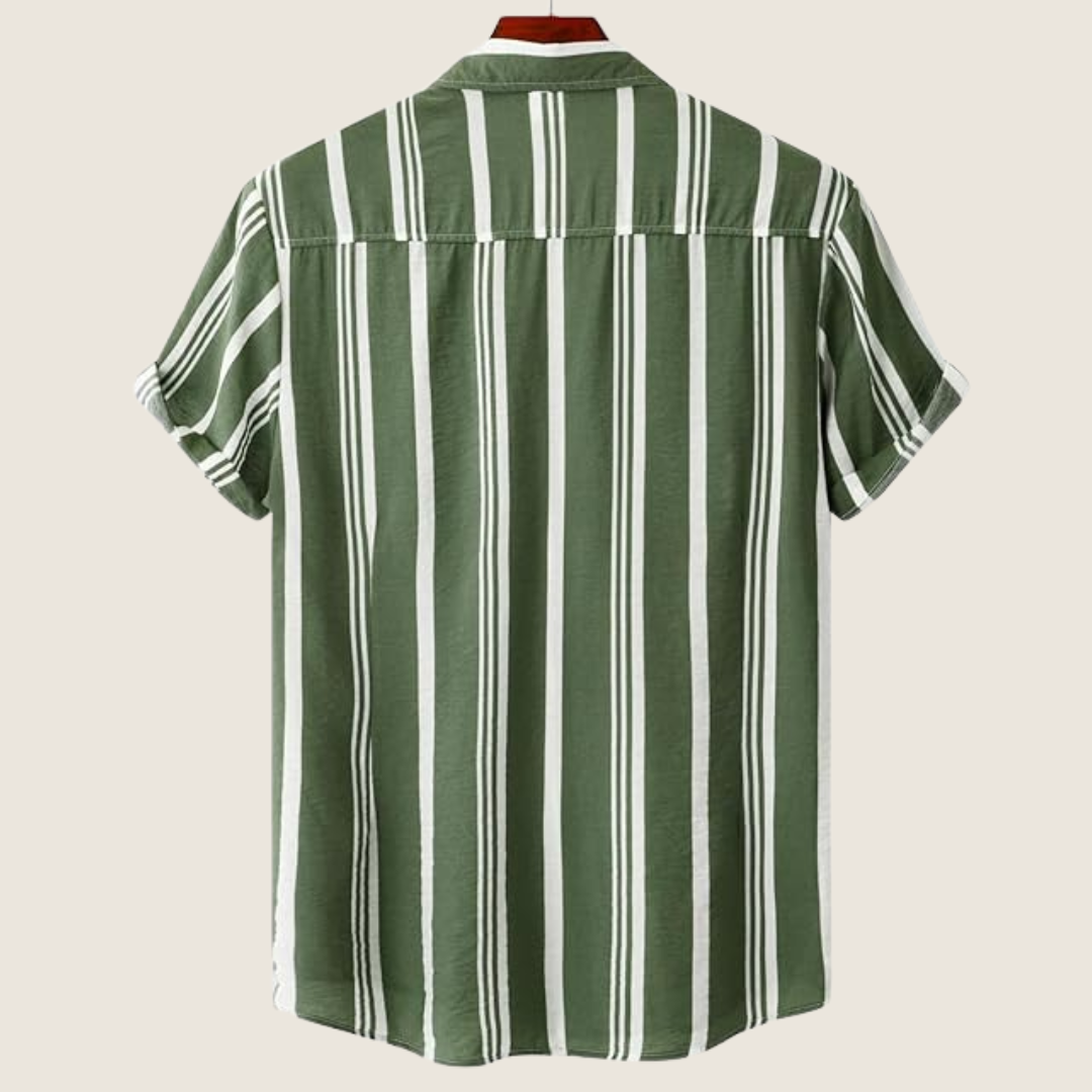 Image of Sterling | Men's Striped Short Sleeve Button-Up Shirt