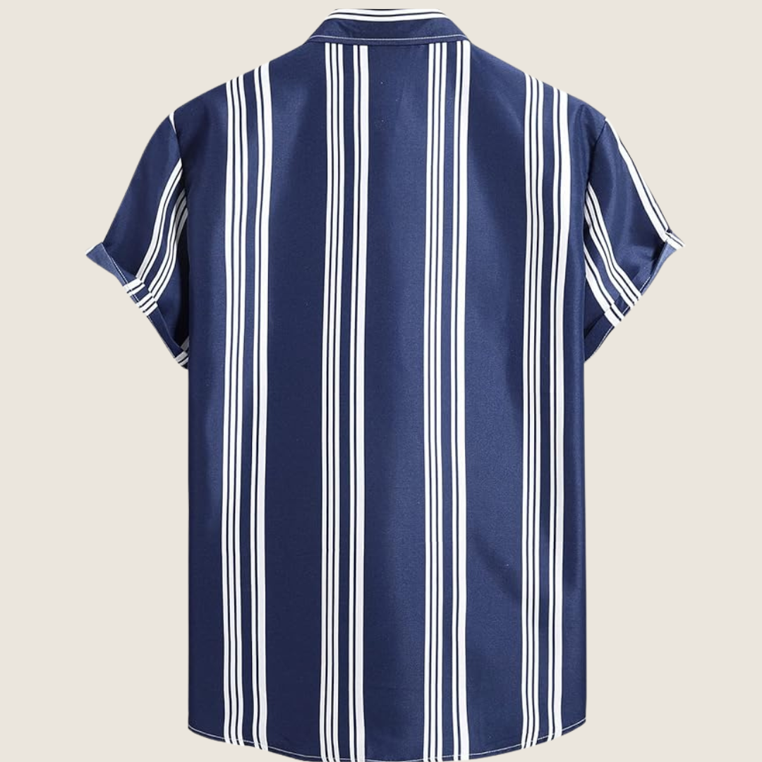 Image of Sterling | Men's Striped Short Sleeve Button-Up Shirt
