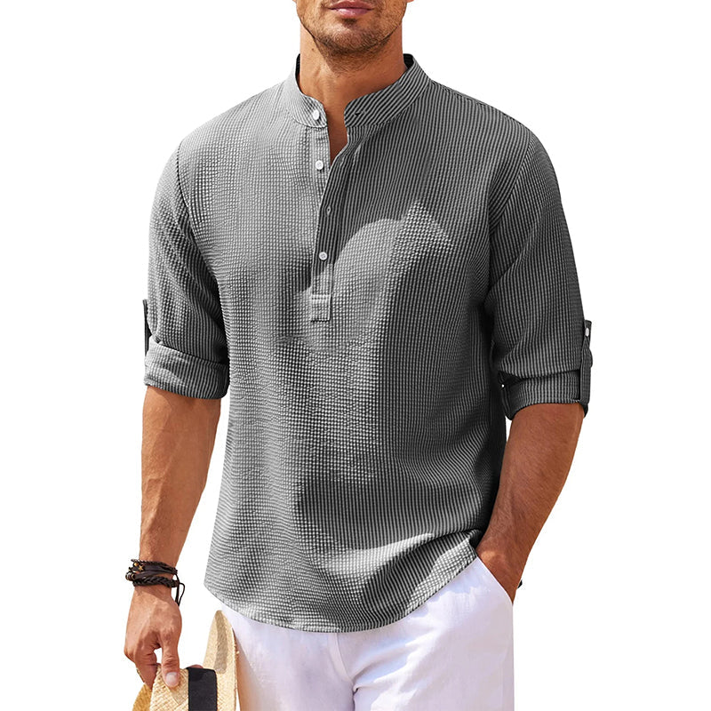 Image of Stuart | Men's Roll Sleeve Henley Shirt