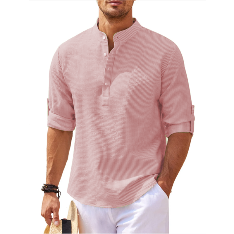 Image of Stuart | Men's Roll Sleeve Henley Shirt