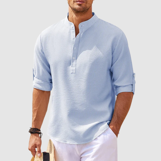 Image of Stuart | Men's Roll Sleeve Henley Shirt