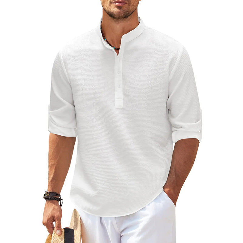 Image of Stuart | Men's Roll Sleeve Henley Shirt
