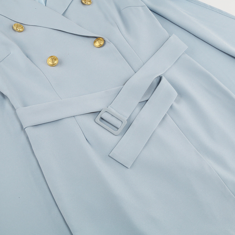 Image of Summer | Women's Double-Breasted V-Neck Mini Dress