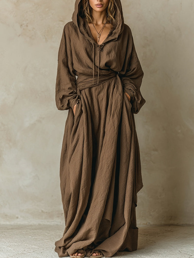 Image of Summer | Women's Hooded Wrap Maxi Dress