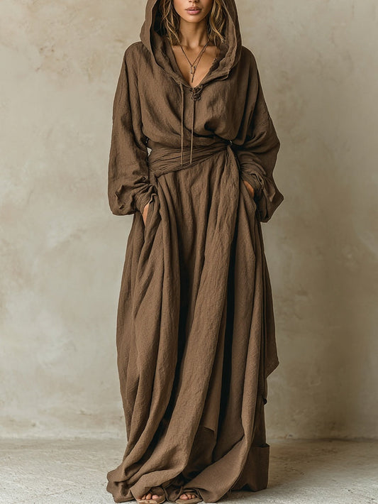 Image of Summer | Women's Hooded Wrap Maxi Dress