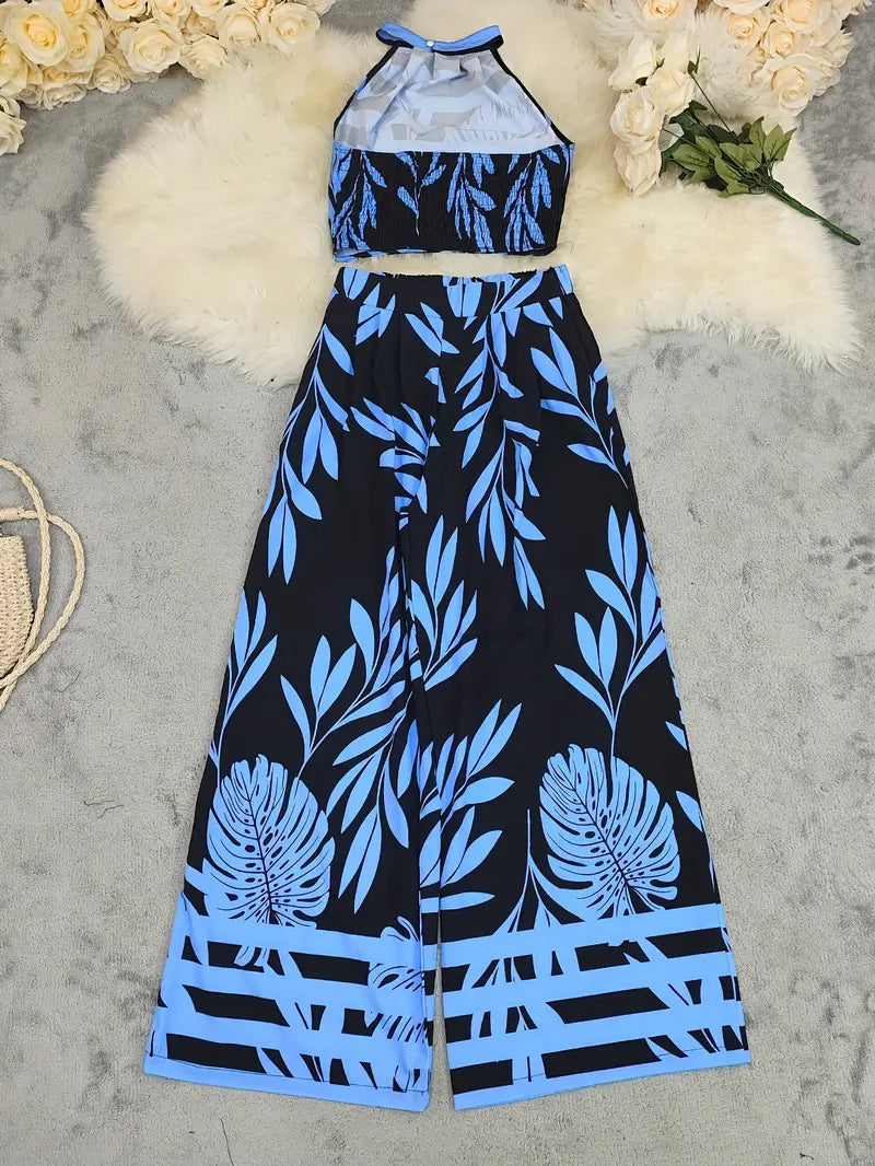 Image of Susan | Women's High-Waisted Wide Leg Two-Piece Set