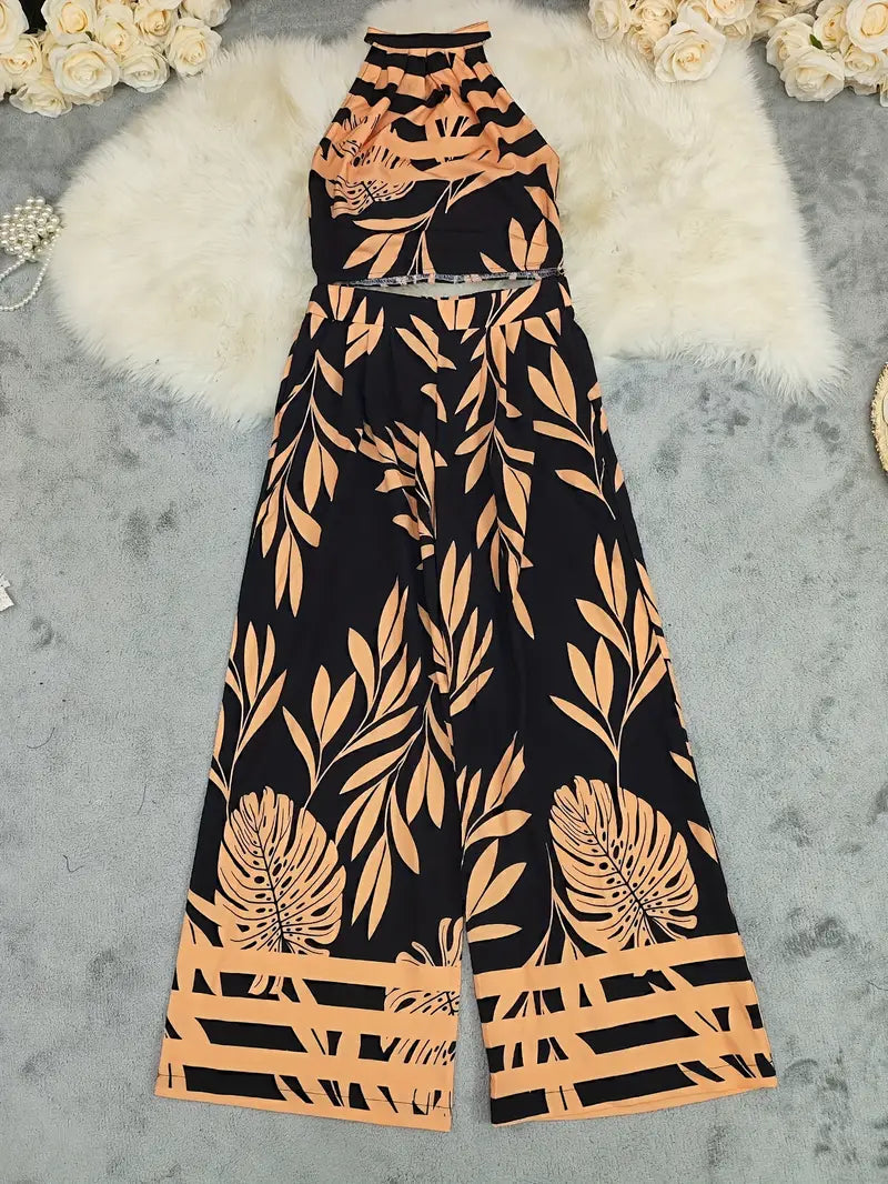 Image of Susan | Women's High-Waisted Wide Leg Two-Piece Set