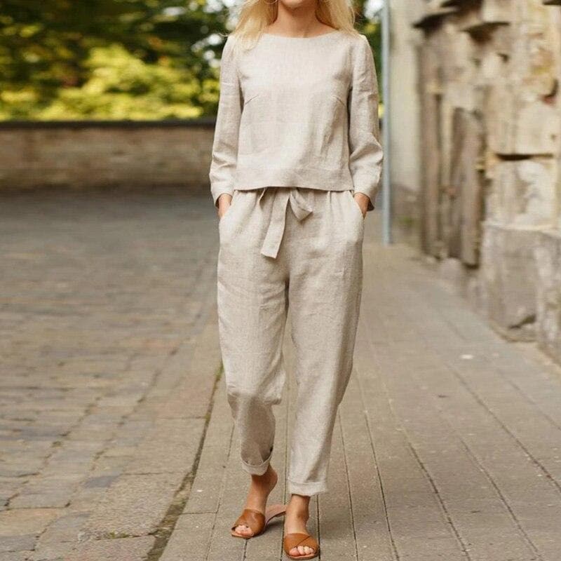 Image of Susan | Women's Relaxed Fit Two-Piece Pant Set