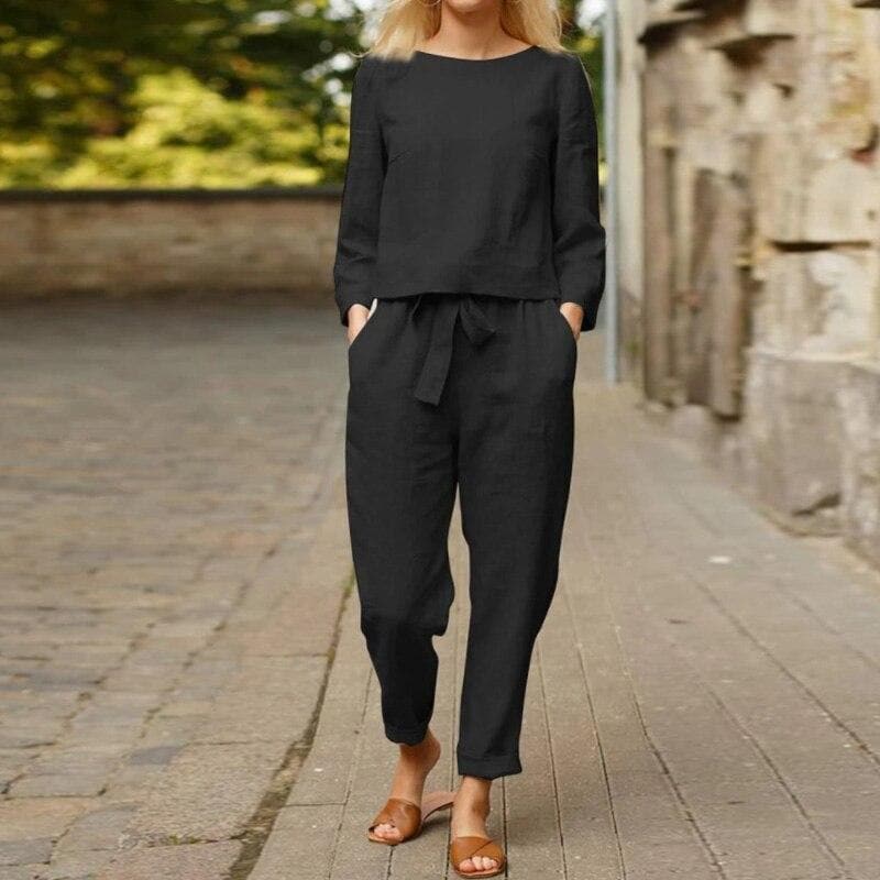 Image of Susan | Women's Relaxed Fit Two-Piece Pant Set
