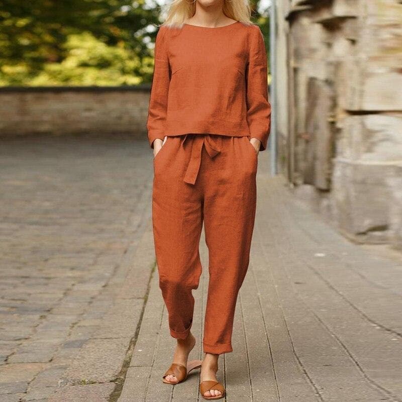 Image of Susan | Women's Relaxed Fit Two-Piece Pant Set