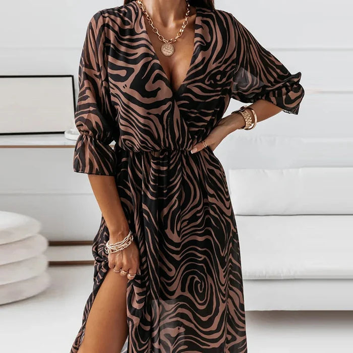Image of Tabitha | Women's V-Neck Wrap Midi Dress