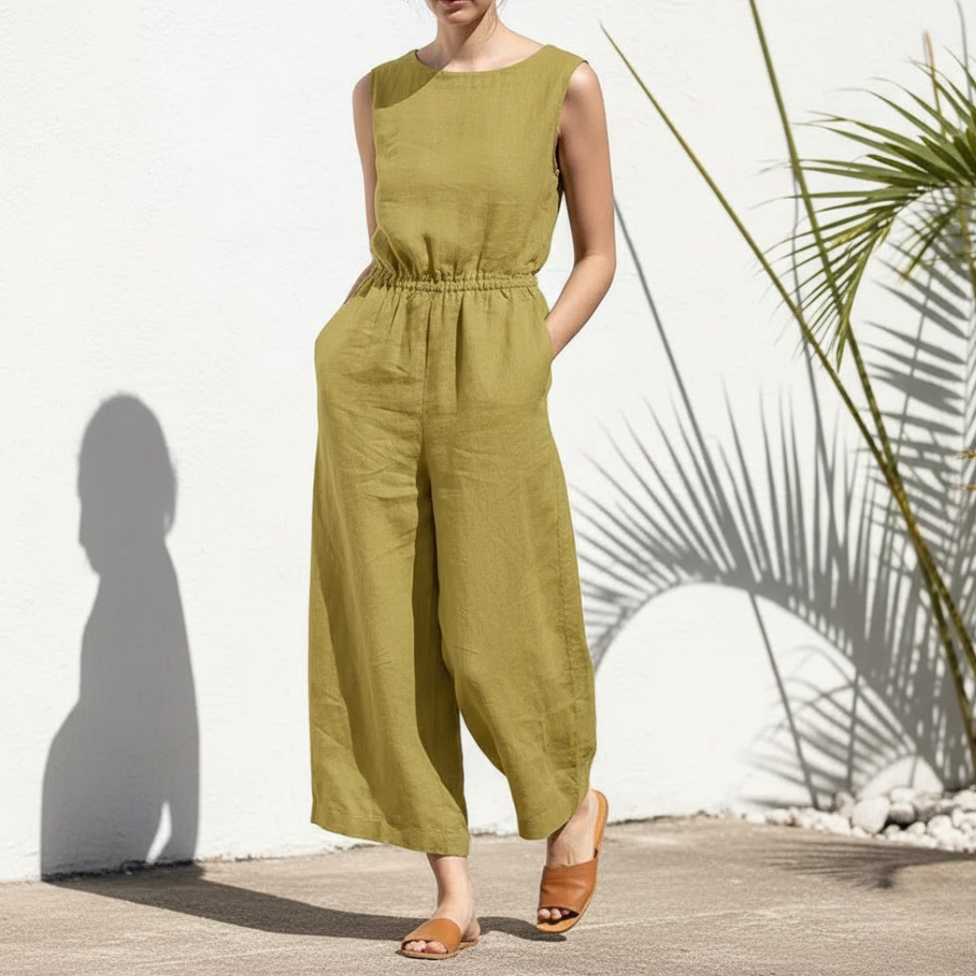 Image of Tammy | Women's Sleeveless Wide Leg Jumpsuit