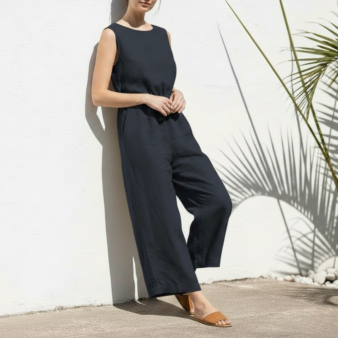 Image of Tammy | Women's Sleeveless Wide Leg Jumpsuit