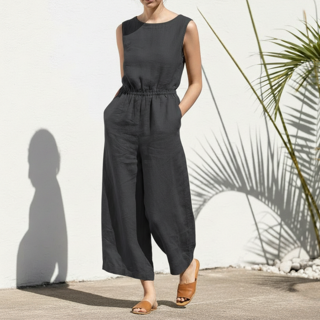 Image of Tammy | Women's Sleeveless Wide Leg Jumpsuit