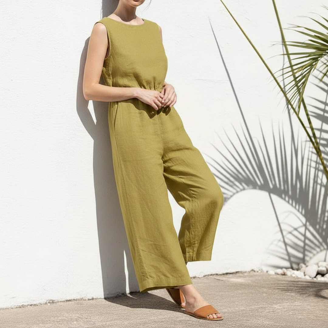 Image of Tammy | Women's Sleeveless Wide Leg Jumpsuit