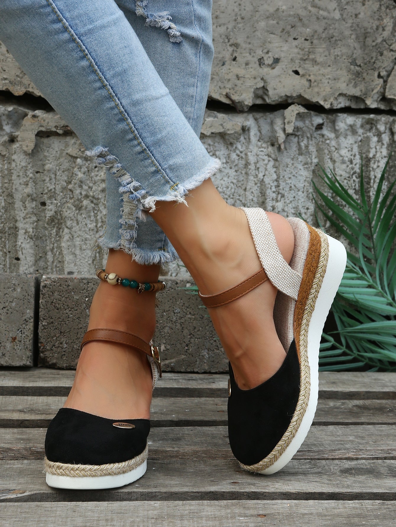Image of Tasha | Women's Ankle Strap Espadrille Wedge Sandals