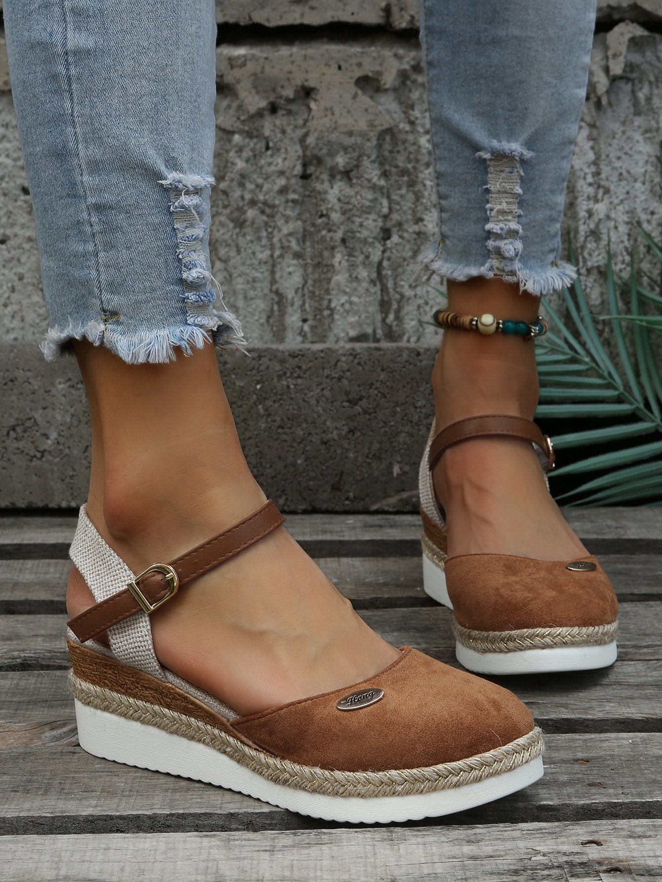 Image of Tasha | Women's Ankle Strap Espadrille Wedge Sandals